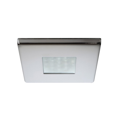 Quick - Quick Edwin C Downlight LED -  2W, IP66, Screw Mounted - Square Stainless Bezel, Square Warm White Light