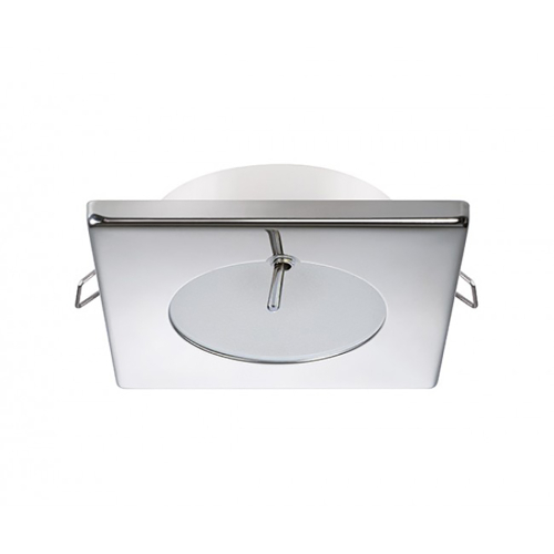 Quick - Quick Bryan CS Downlight LED -  2W, IP40, Spring Mounted w/Switch - Square Stainless Bezel, Round Warm White Light