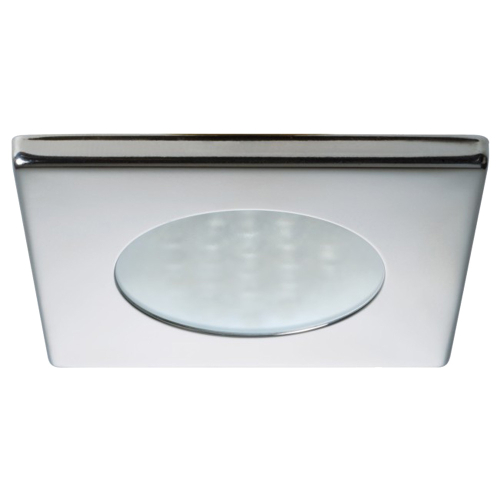 Quick - Quick Bryan C Downlight LED -  2W, IP40, Spring Mounted - Square Stainless Bezel, Round Warm White Light