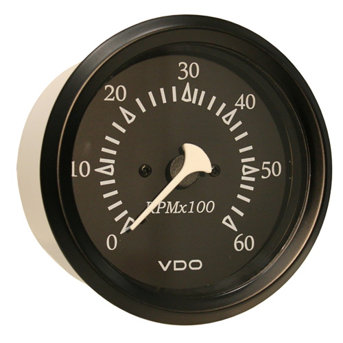 VDO - VDO Cockpit Marine 85mm (3-3/8") Sterndrive Tachometer - Black Dial/Bezel