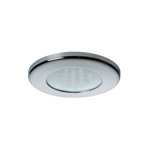 Quick - Quick Ted Cs Downlight LED -  2W, IP40, Spring Mounted w/Switch - Round Stainless Bezel, Round Warm White Light