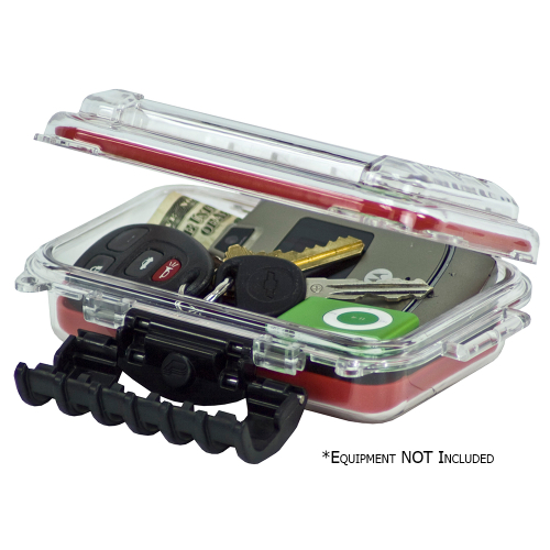 Plano - Plano Waterproof Polycarbonate Storage Box - 3449 Size - Red/Clear