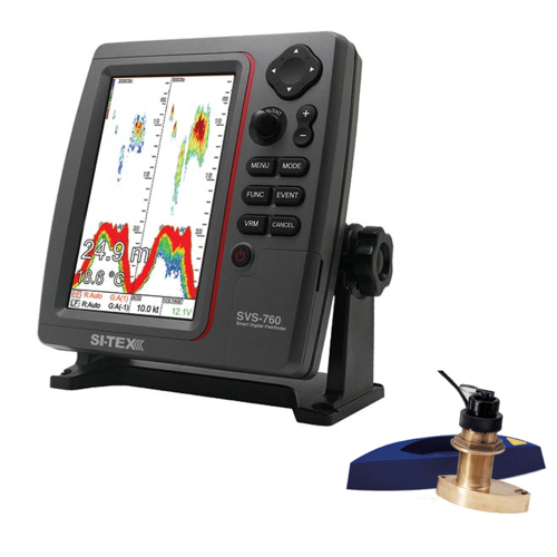 SI-TEX - SI-TEX SVS-760 Dual Frequency Sounder 600W Kit w/Bronze Thru-Hull Speed & Temp Transducer