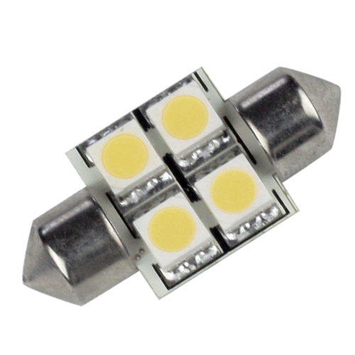 Lunasea Lighting - Lunasea Pointed Festoon 4 LED Light Bulb - 31mm - Cool White