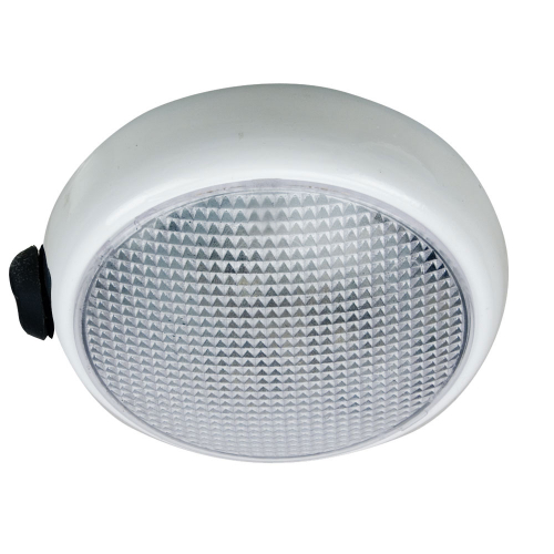 Perko - Perko Round Surface Mount LED Dome Light - White Powder Coat - w/ Switch