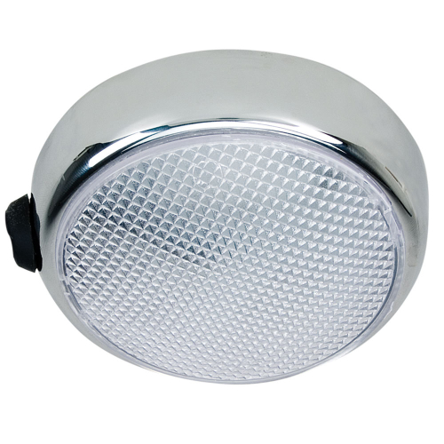 Perko - Perko Round Surface Mount LED Dome Light - Chrome Plated - w/Switch