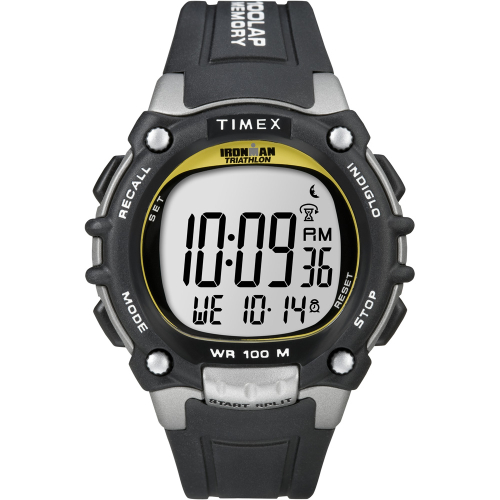Timex - Timex Ironman Traditional 100-Lap - Black/Silver/Yellow Watch