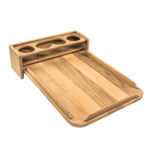 Whitecap - Whitecap Teak Drinkholder w/Removable Cockpit Table Top - Holds 4 Glasses