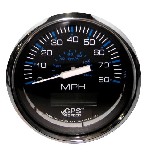 Faria Beede Instruments - Faria Chesapeake Black 4" Speedometer w/ LCD Heading Display - 80MPH (GPS)