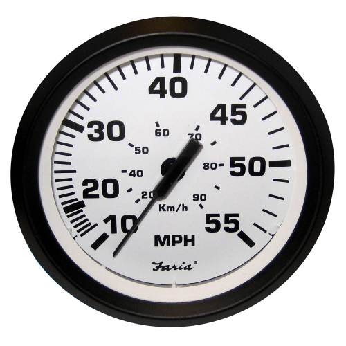 Faria Beede Instruments - Faria Euro White 4" Speedometer - 55MPH (Pitot)