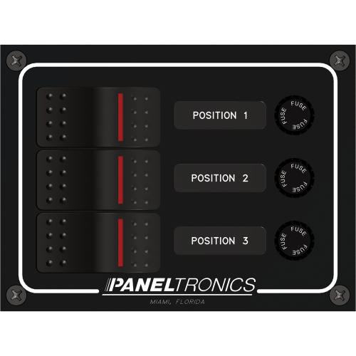 Paneltronics - Paneltronics Waterproof Panel - DC 3-Position Illuminated Rocker Switch & Fuse