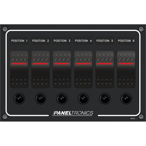 Paneltronics - Paneltronics Waterproof Panel - DC 6-Position Illuminated Rocker Switch & Circuit Breaker