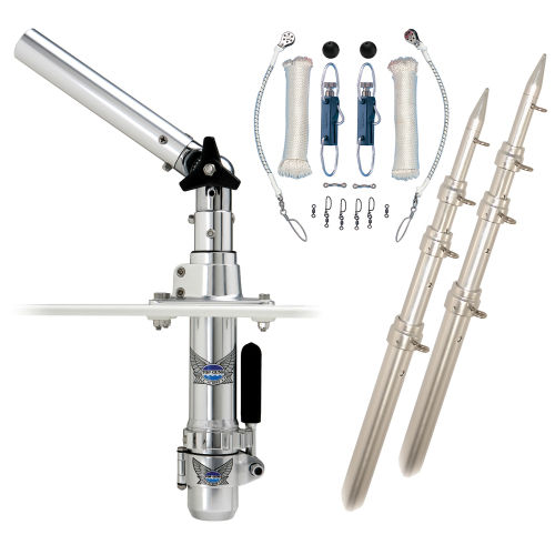 Rupp Marine - Rupp Classic Top Gun Outrigger Kit w/15' Poles & Complete Single Line Rigging Kit w/Klickers Release Clips