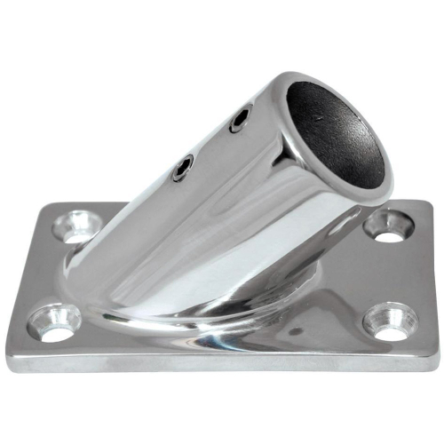 Whitecap - Whitecap 1" O.D. 45° Rectangle Base SS Rail Fitting