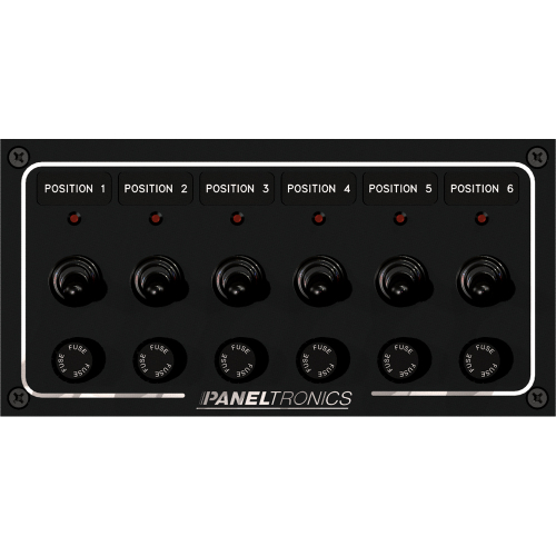 Paneltronics - Paneltronics Waterproof Panel - DC 6-Position Toggle Switch & Fuse w/LEDs
