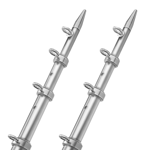 TACO Marine - TACO 15' Telescopic Outrigger Poles HD 1-&#189;" - Silver/Silver