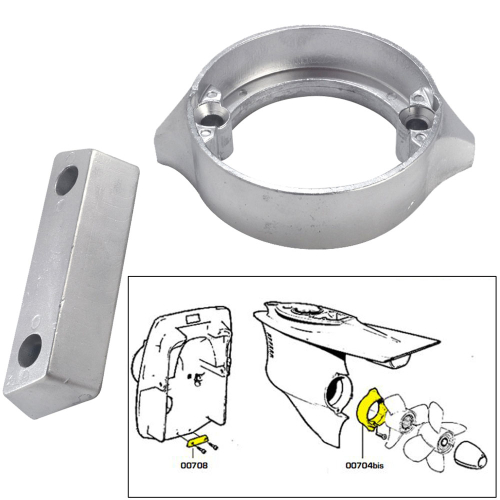 Tecnoseal - Tecnoseal Anode Kit w/Hardware - Volvo Duo-Prop 290 - Aluminum