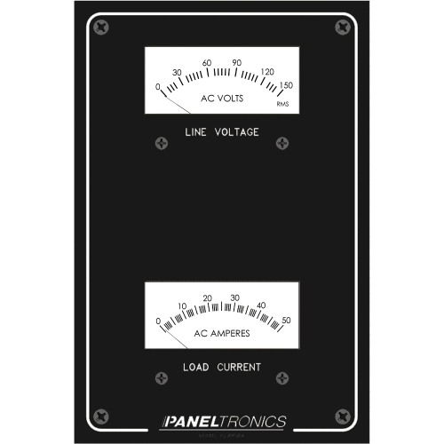Paneltronics - Paneltronics Standard Panel AC Meter - 0-150 AC Voltmeter & 0-50Amp Ammeter
