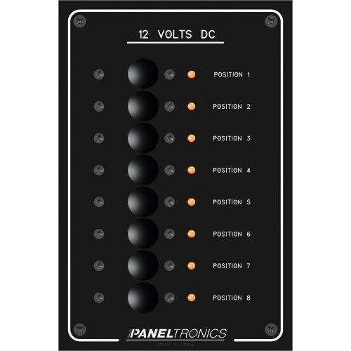 Paneltronics - Paneltronics Standard Panel - DC 8 Position Circuit Breaker w/LEDs