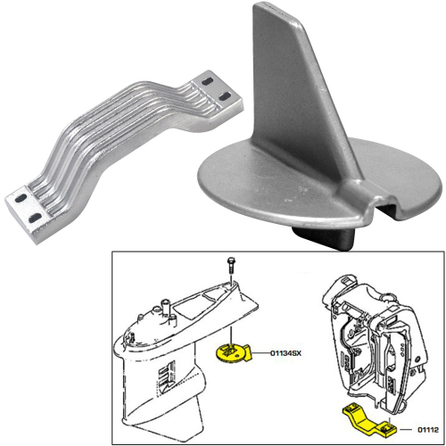 Tecnoseal - Tecnoseal Anode Kit w/Hardware - Yamaha 150-200HP Left Hand Rotation - Aluminum