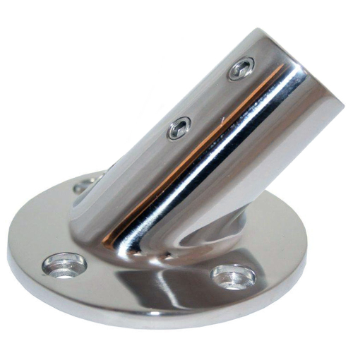 Whitecap - Whitecap 1" O.D. 45° Round Base SS Rail Fitting