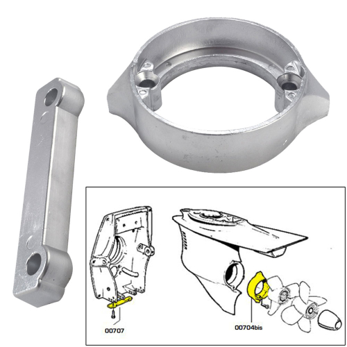 Tecnoseal - Tecnoseal Anode Kit w/Hardware - Volvo Duo-Prop 280 - Aluminum