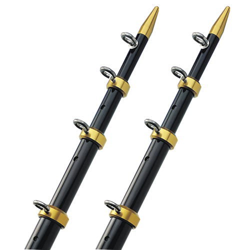 TACO Marine - TACO 15' Telescopic Outrigger Poles 1-1/8" - Black/Gold