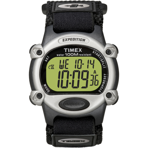 Timex - Timex Expedition Mens Chrono Alarm Timer Silver/Black