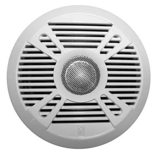 Poly-Planar - Poly-Planar MA-7050 5" 160 Watt Speakers - White/Gray Grill Covers