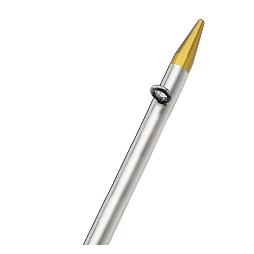 TACO Marine - TACO 8' Center Rigger Pole - Silver w/Gold Rings & Tips - 1-&#8539;" Butt End Diameter