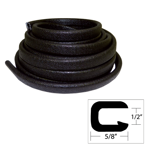 TACO Marine - TACO Flexible Vinyl Trim - &#189;" Opening x &#8541;"W x 25'L - Black