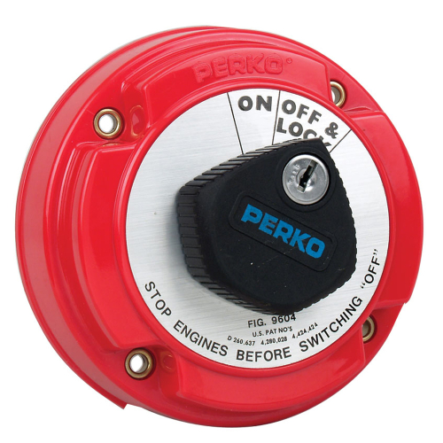 Perko - Perko Medium Duty Main Battery Disconnect Switch w/Alternator Field Disconnect & Key Lock