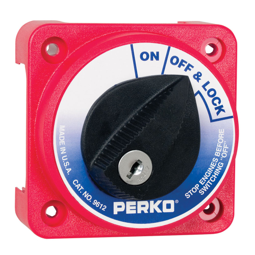 Perko - Perko 9612DP Compact Medium Duty Main Battery Disconnect Switch w/Key Lock