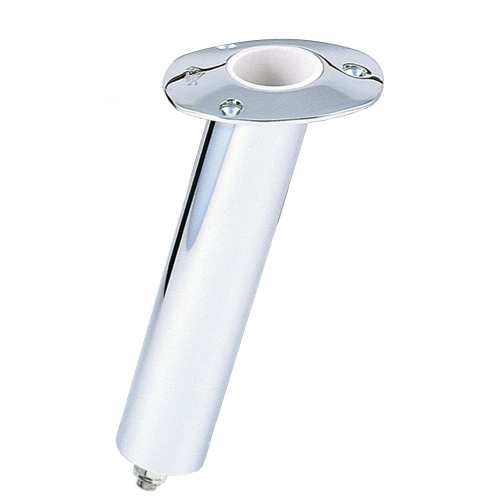 Lee's Tackle - Lee&#39;s 15&deg; Stainless Steel Swivel Base Flush Mount Rod Holder - Extra Long Tube 2.25" OD X 14.5" Tube
