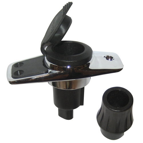 Perko - Perko Locking Collar Pole Light Mounting Base - 2 Pin - Chrome Plated w/Black Cover