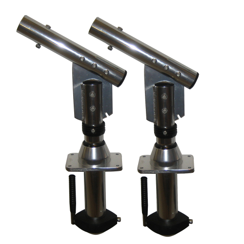 Lee's Tackle - Lee's Sidewinder Bolt-In Outrigger Mounts, Lay-Down Version - Silver(Pair)