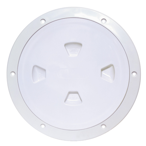 Beckson Marine - Beckson 8" Smooth Center Screw-Out Deck Plate - White