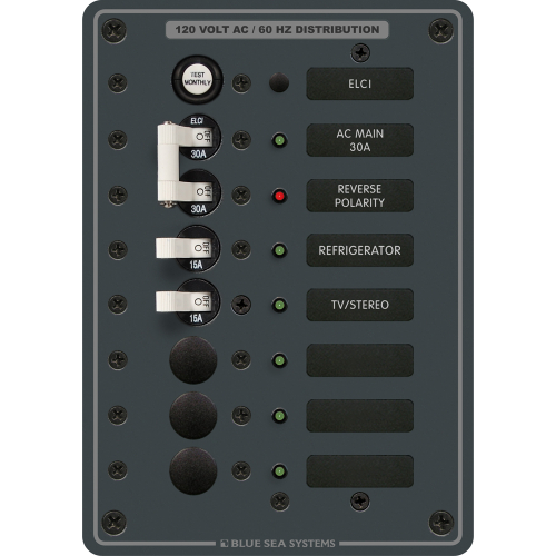 Blue Sea Systems - Blue Sea 8101 ELCI GFCI Panel AC 5 Position