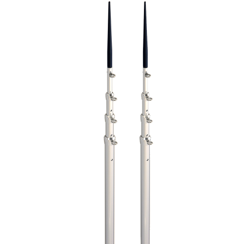 Lee's Tackle - Lee's 16.5' Bright Silver Black Spike Telescopic Poles f/Sidewinder