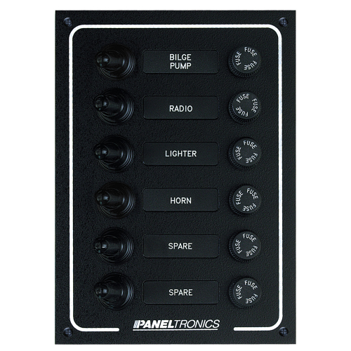 Paneltronics - Paneltronics Waterproof DC 6 Position Booted Toggle & Fuse