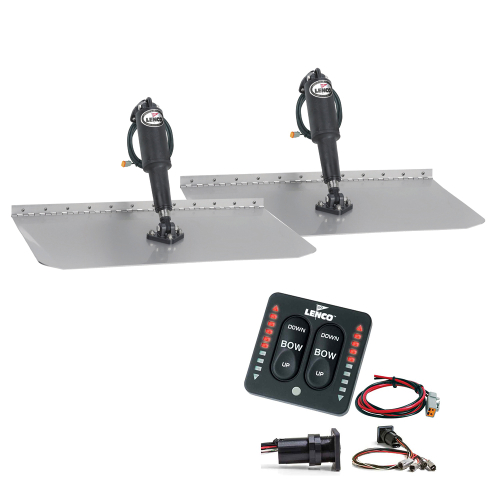 Lenco Marine - Lenco 12" x 12" Standard Trim Tab Kit w/LED Integrated Switch Kit 12V