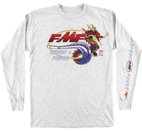 FMF Racing - FMF Racing Fire Starter Long Sleeve Tee - FA21119901-HGR-2XL - Gray - 2XL