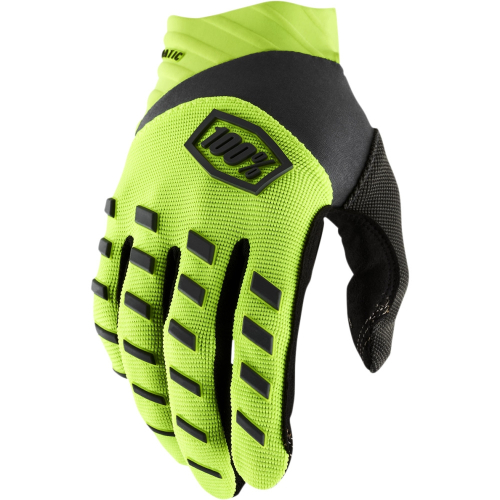 100% - 100% Airmatic Gloves - 10028-475-11 - Fluorescent Yellow/Black - Medium