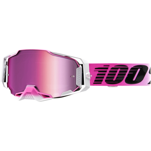 100% - 100% Armega Harmony Goggles - 50721-251-01 - Pink/White/Black / Red Mirror Lens - OSFM