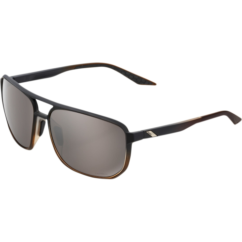 100% - 100% Konnor Aviator Sunglasses - 61043-404-01 - Brown / Silver Lens - OSFM