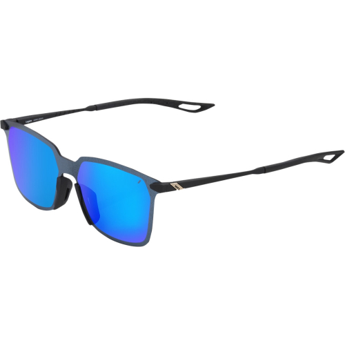 100% - 100% Legere Square Sunglasses - 61041-250-01 - Black / Blue Mirror Lens - OSFM