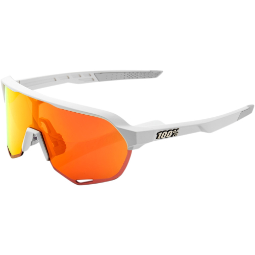 100% - 100% S2 Sunglasses - 61003-412-01 - White / Red Mirror Lens - OSFM