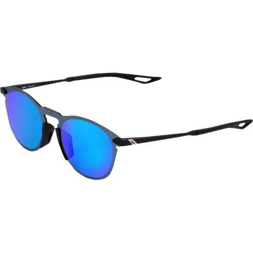 100% - 100% Legere Round Sunglasses - 61040-250-01 - Black / Blue Lens - OSFM