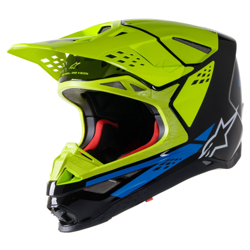 Alpinestars - Alpinestars Supertech M8 Factory Helmet - 8302922-1578-SM - Black/Yellow Fluo/Blue Glossy - Small