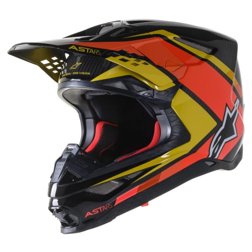 Alpinestars - Alpinestars Supertech M10 Meta 2 Helmet - 8300422-1549-LG - Black/Yellow/Orange Glossy - Large